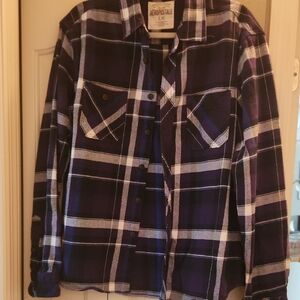 Aeropostale Navy and White Plaid Shirt